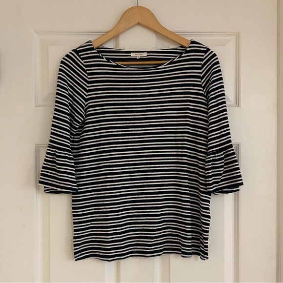 ANTHROPOLOGIE Pleione Striped Flare Sleeve Top - Picture 9 of 9